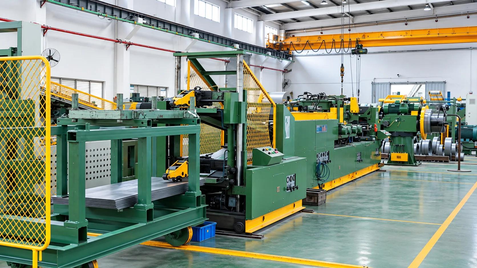 Core processing equipment in a transformer manufacturing workshop