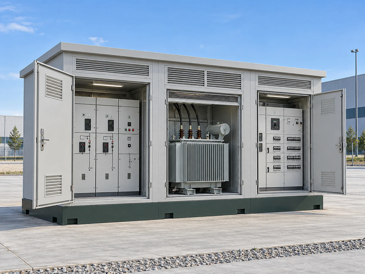 Concept of an integrated compact MV/LV substation